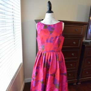 Adrianna Papell Rose Print Floor Ball Gown 14